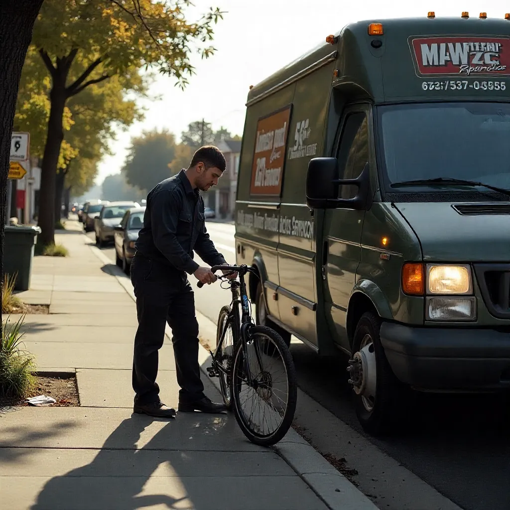 Fixed bicycle ready to ride