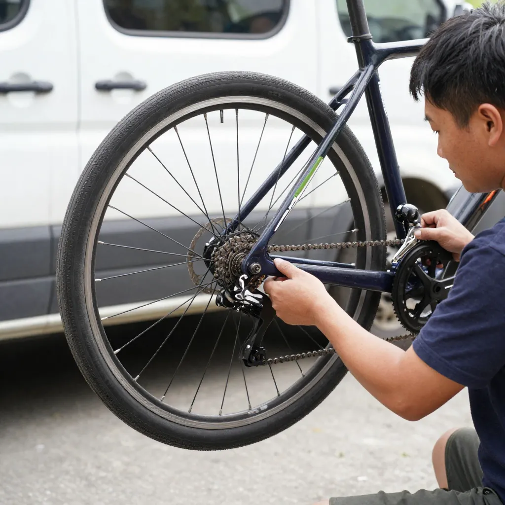 Bicycle maintenance work