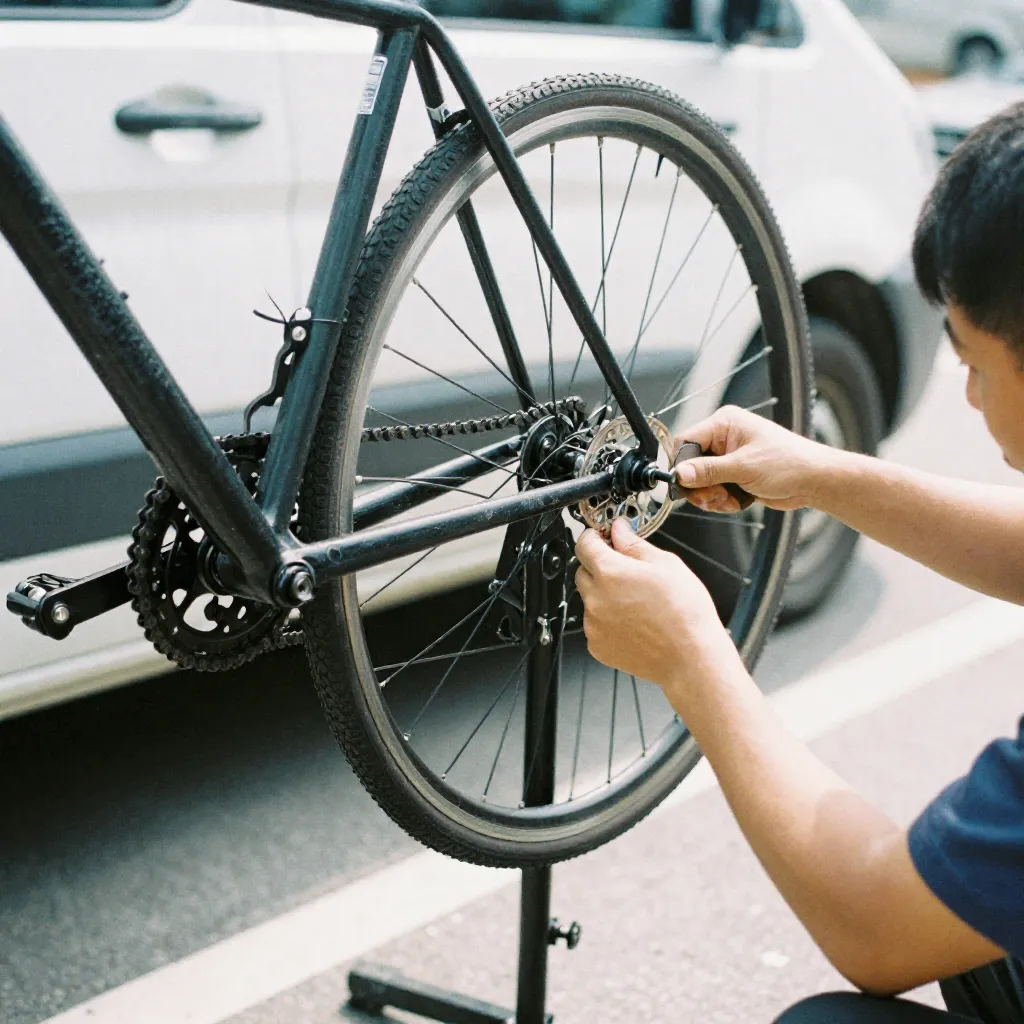 Bicycle technician working